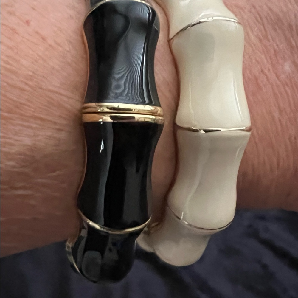 Black & Cream Bracelets with Gold Detail